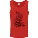 Skull Crown Biker Skull Gothic Heavy Metal Mens Vest Tank Top Red