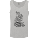 Skull Crown Biker Skull Gothic Heavy Metal Mens Vest Tank Top Sports Grey