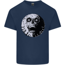 Skull Moon Gothic Halloween Zombie Biker Mens Cotton T-Shirt Tee Top Navy Blue