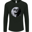 Skull Moon Gothic Halloween Zombie Biker Mens Long Sleeve T-Shirt Black