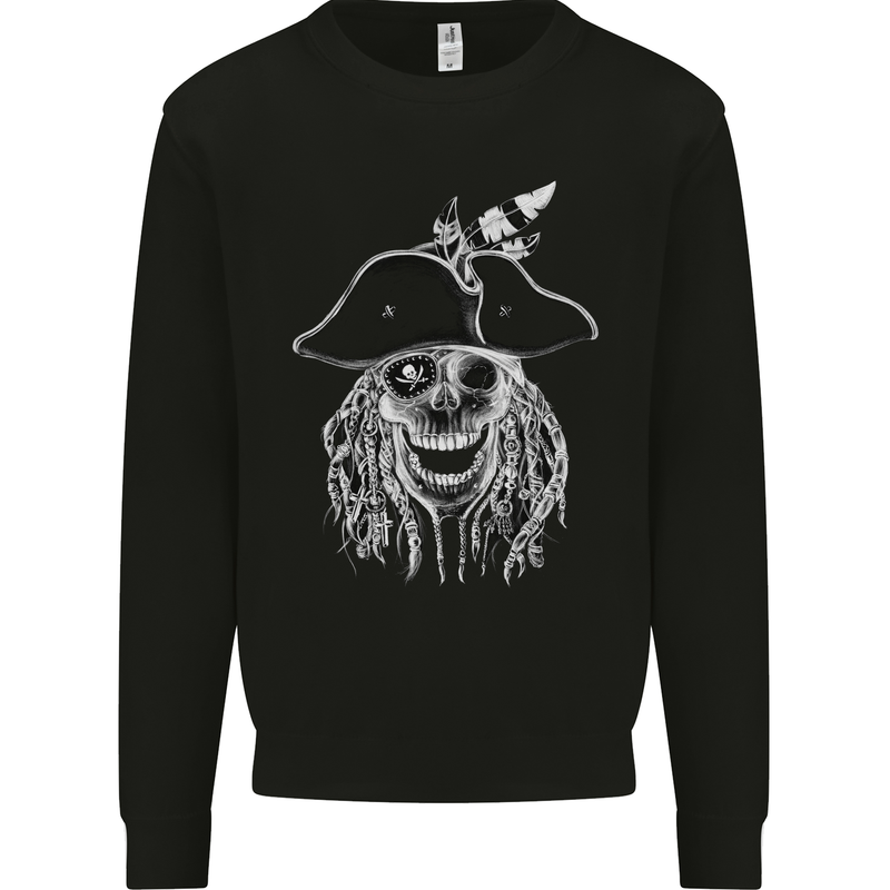 Skull Pirate Mens Sweatshirt Jumper Black
