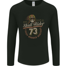 Skull Rider Motorcycle Biker Motorbike Mens Long Sleeve T-Shirt Black