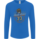 Skull Rider Motorcycle Biker Motorbike Mens Long Sleeve T-Shirt Royal Blue