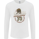 Skull Rider Motorcycle Biker Motorbike Mens Long Sleeve T-Shirt White