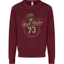 Skull Rider Motorcycle Biker Motorbike Mens Sweatshirt Jumper Maroon