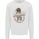 Skull Rider Motorcycle Biker Motorbike Mens Sweatshirt Jumper White