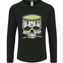 Skull Snare Drum Drummer Drumming Mens Long Sleeve T-Shirt Black
