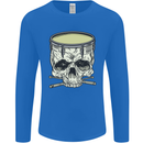 Skull Snare Drum Drummer Drumming Mens Long Sleeve T-Shirt Royal Blue