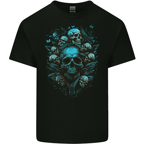 Skull Tree Gothic Heavy Metal Rock Music Biker Mens Womens Kids Unisex Black Kids T-Shirt