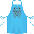 Skull Wings Viking Gothic  Wings Gym Biker Cotton Apron 100% Organic Turquoise