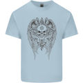 Skull Wings Viking Gothic  Wings Gym Biker Mens Cotton T-Shirt Tee Top Light Blue