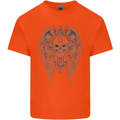 Skull Wings Viking Gothic  Wings Gym Biker Mens Cotton T-Shirt Tee Top Orange