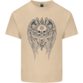 Skull Wings Viking Gothic  Wings Gym Biker Mens Cotton T-Shirt Tee Top Sand