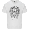 Skull Wings Viking Gothic  Wings Gym Biker Mens Cotton T-Shirt Tee Top White