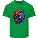 Skull With Spider Flowers and Spider Mens Cotton T-Shirt Tee Top Irish Green