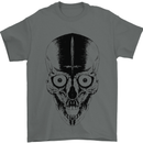Skull With a Sword Gothic Heavy Metal Rock Mens T-Shirt Cotton Gildan Charcoal