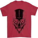 Skull With a Sword Gothic Heavy Metal Rock Mens T-Shirt Cotton Gildan Red