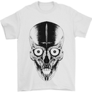Skull With a Sword Gothic Heavy Metal Rock Mens T-Shirt Cotton Gildan White