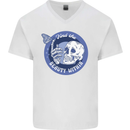 Skull & Butterfly Find the Beauty Within Mens V-Neck Cotton T-Shirt White