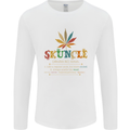 Skuncle Uncle That Smokes Weed Funny Drugs Mens Long Sleeve T-Shirt White