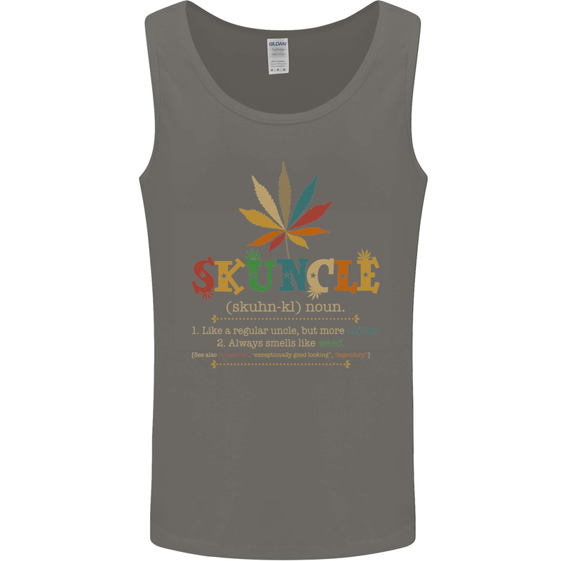 Skuncle Uncle That Smokes Weed Funny Drugs Mens Vest Tank Top Charcoal