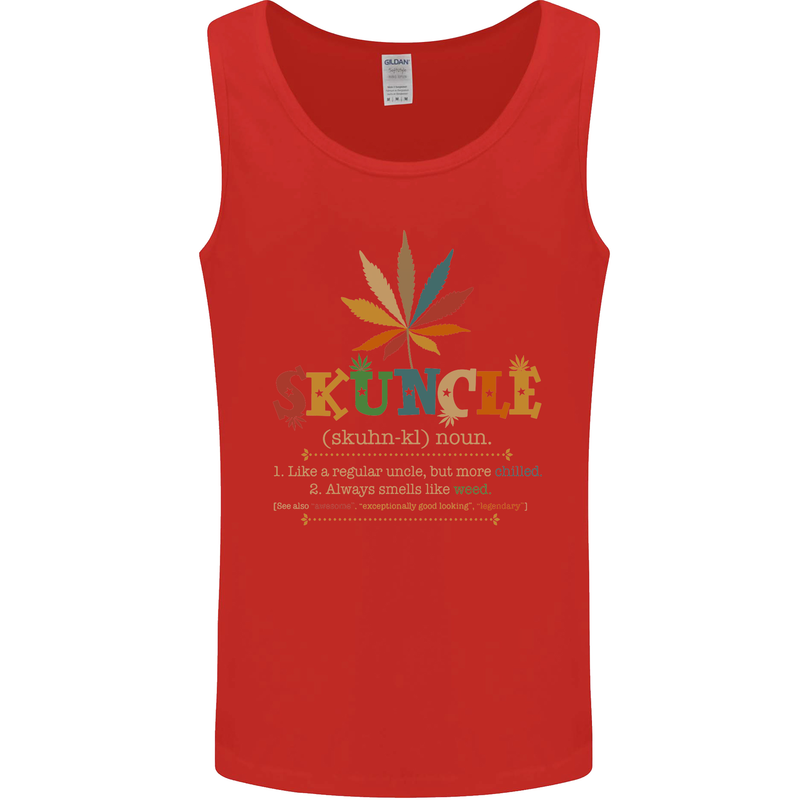 Skuncle Uncle That Smokes Weed Funny Drugs Mens Vest Tank Top Red