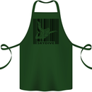 Skydiving Barcode Skydive Skydiver Freefall Cotton Apron 100% Organic Forest Green