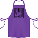 Skydiving Barcode Skydive Skydiver Freefall Cotton Apron 100% Organic Purple