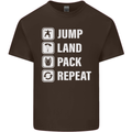 Skydiving Jump Land Pack Funny Skydiver Mens Cotton T-Shirt Tee Top Dark Chocolate