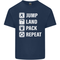 Skydiving Jump Land Pack Funny Skydiver Mens Cotton T-Shirt Tee Top Navy Blue