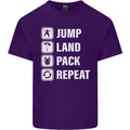 Skydiving Jump Land Pack Funny Skydiver Mens Cotton T-Shirt Tee Top Purple