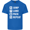 Skydiving Jump Land Pack Funny Skydiver Mens Cotton T-Shirt Tee Top Royal Blue