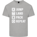 Skydiving Jump Land Pack Funny Skydiver Mens Cotton T-Shirt Tee Top Sports Grey