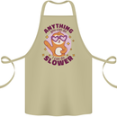Sloth Anything I Can Do Slower Funny Cotton Apron 100% Organic Khaki