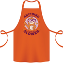Sloth Anything I Can Do Slower Funny Cotton Apron 100% Organic Orange