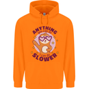 Sloth Anything I Can Do Slower Funny Mens 80% Cotton Hoodie Orange