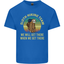 Sloth Hiking Team Funny Trekking Walking Kids T-Shirt Childrens Royal Blue