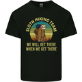 Sloth Hiking Team Funny Trekking Walking Mens Cotton T-Shirt Tee Top Black