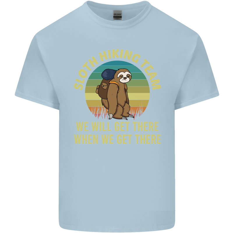 Sloth Hiking Team Funny Trekking Walking Mens Cotton T-Shirt Tee Top Light Blue