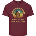 Sloth Hiking Team Funny Trekking Walking Mens Cotton T-Shirt Tee Top Maroon