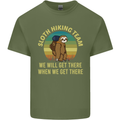 Sloth Hiking Team Funny Trekking Walking Mens Cotton T-Shirt Tee Top Military Green