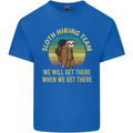 Sloth Hiking Team Funny Trekking Walking Mens Cotton T-Shirt Tee Top Royal Blue