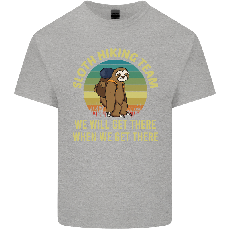 Sloth Hiking Team Funny Trekking Walking Mens Cotton T-Shirt Tee Top Sports Grey