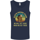 Sloth Hiking Team Funny Trekking Walking Mens Vest Tank Top Navy Blue