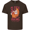Sloth Hiking Team Trekking Rambling Funny Mens Cotton T-Shirt Tee Top Dark Chocolate