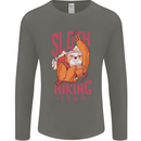 Sloth Hiking Team Trekking Rambling Funny Mens Long Sleeve T-Shirt Charcoal