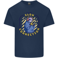 Sloth I'm Not Slow Funny Gaming Gamer Mens Cotton T-Shirt Tee Top Navy Blue