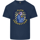 Sloth I'm Not Slow Funny Gaming Gamer Mens Cotton T-Shirt Tee Top Navy Blue