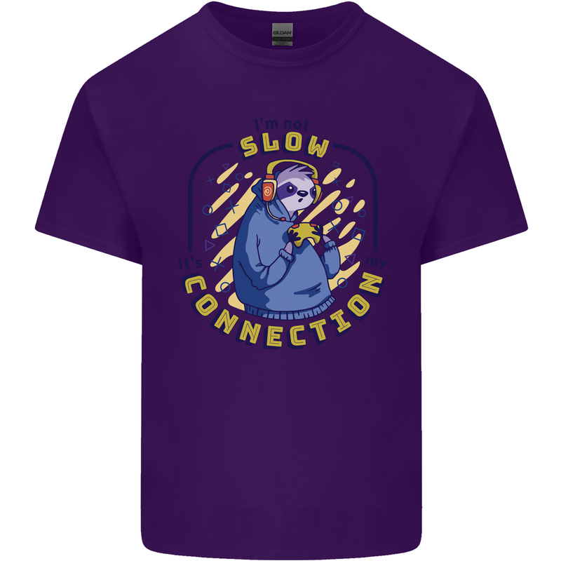 Sloth I'm Not Slow Funny Gaming Gamer Mens Cotton T-Shirt Tee Top Purple