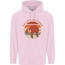 Sloth Say Less Do Lesser Funny Slogan Childrens Kids Hoodie Light Pink